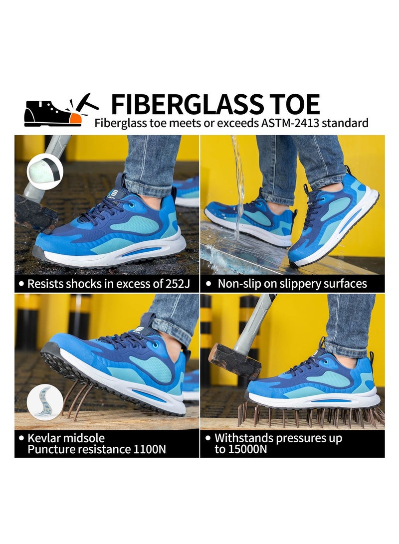 SLIMTA Men Women Safety Shoes Non-Slip Steel Toe Cap Trainers Mesh Breathable Lightweight Comfortable Puncture Proof Industrial Shoes - Image 2